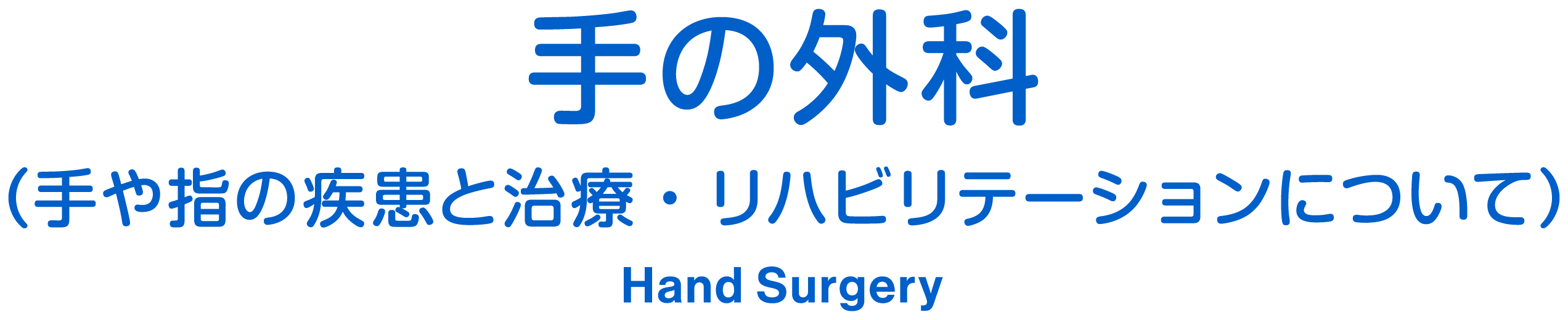 手の外科（手や指の疾患と治療・リハビリテーションについて） Hand Surgery